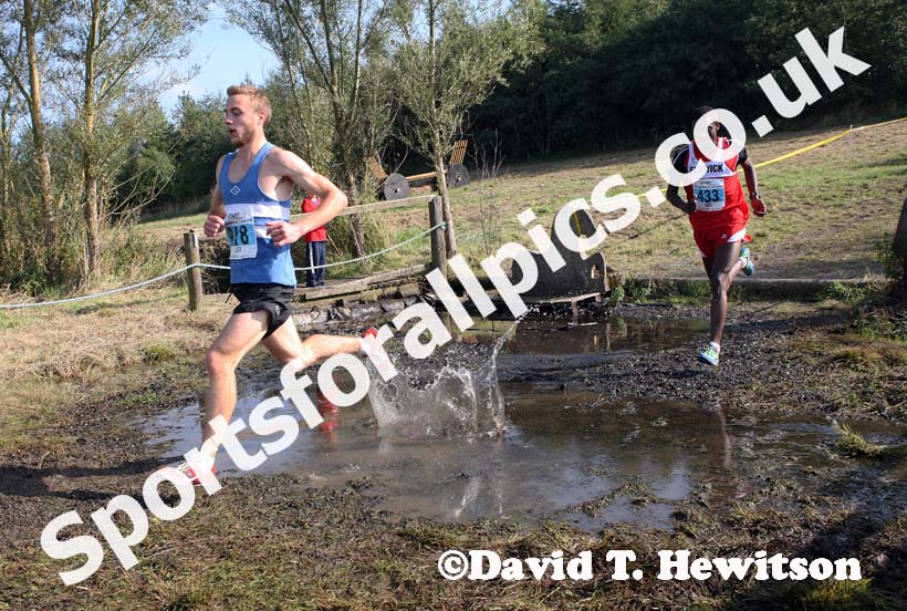 Nick Swinburn (Morpeth) leads Tadele Geremew (Elswick) during the Sherman Cup, Hedley Farm, Tanfield,  County Durham.